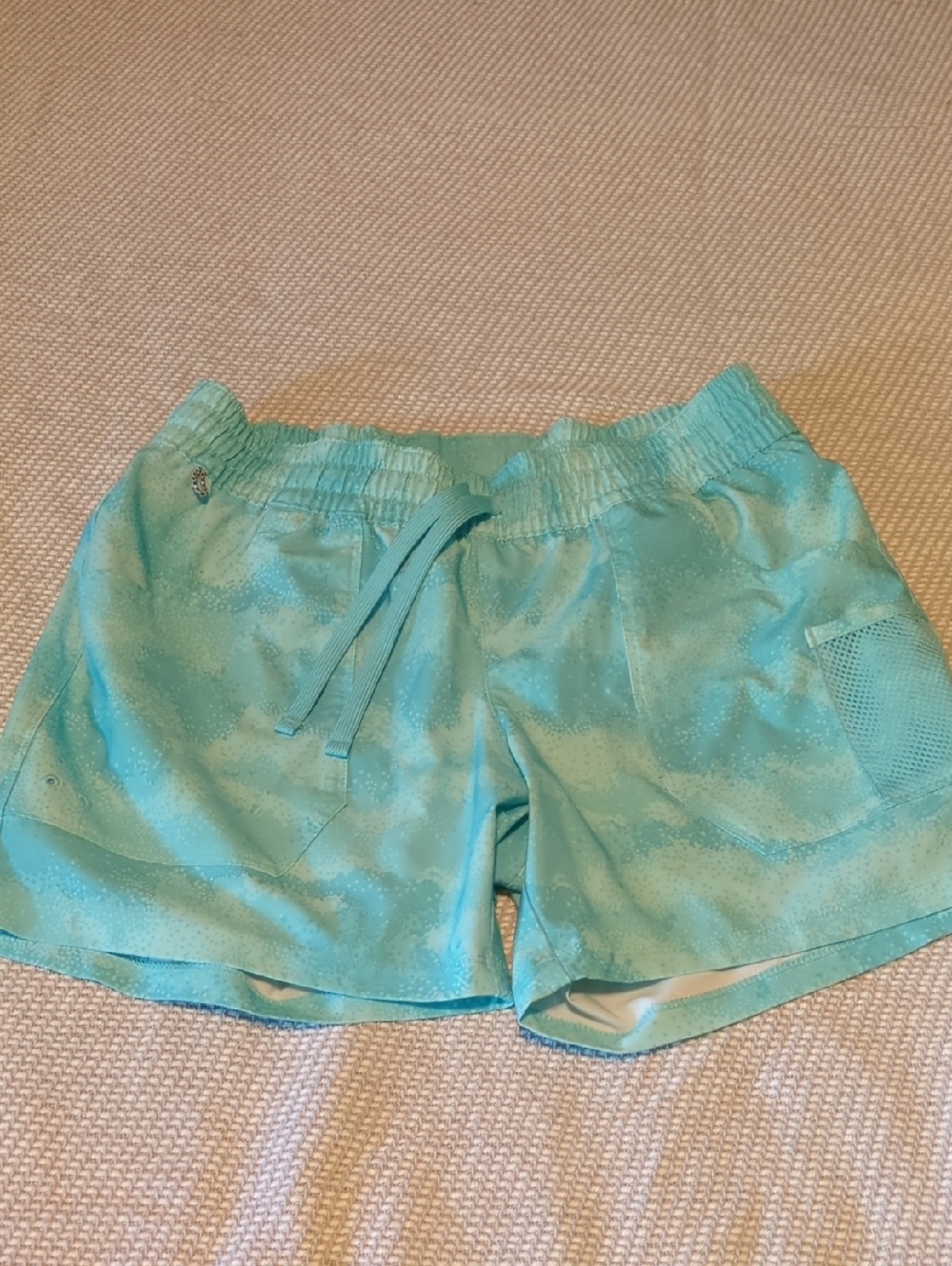 Columbia Aqua Green Athletic Drawstring Shorts